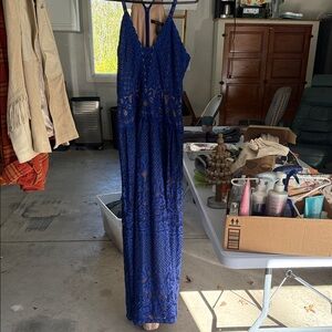 BGBG max azria Blue Lace Maxi Dress